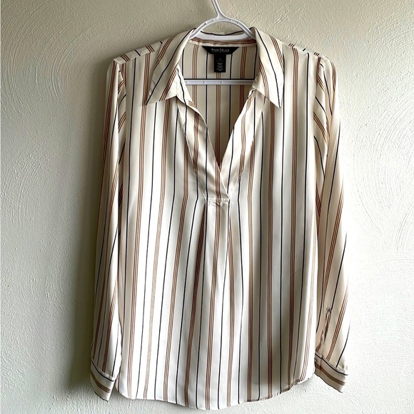 White House Black Market Collared Blouse Size 4